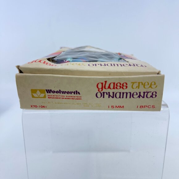 vintage miniature 15mm glass ornaments set of 24 red 7 blue In original box (2) - Picture 5 of 6